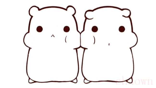 小仓鼠,动物,简笔画