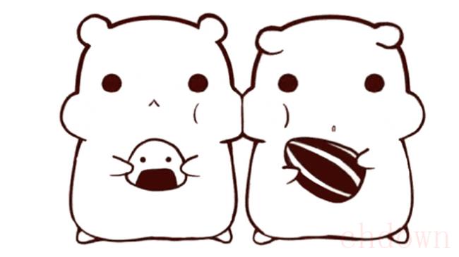 小仓鼠,动物,简笔画