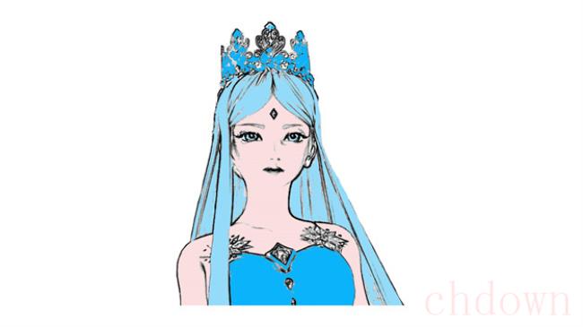 冰公主,人物,简笔画