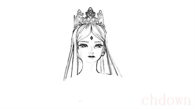 冰公主,人物,简笔画