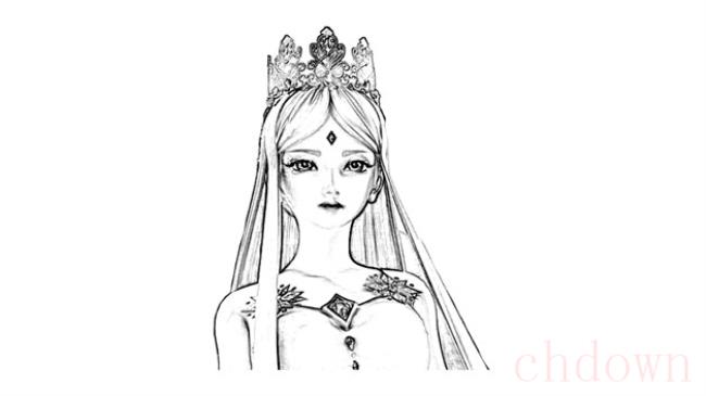 冰公主,人物,简笔画