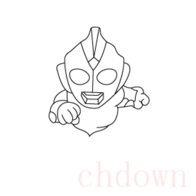 奥特曼,简笔画,卡通