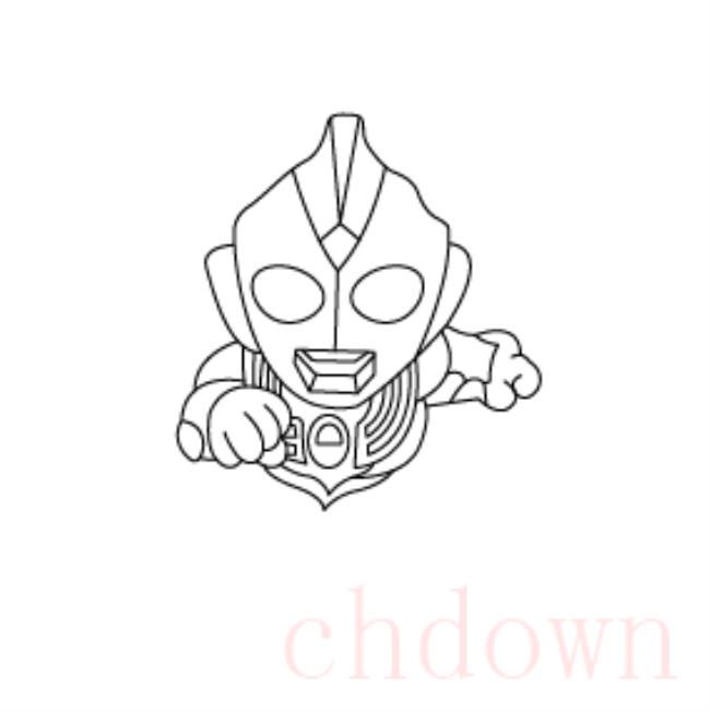 奥特曼,简笔画,卡通