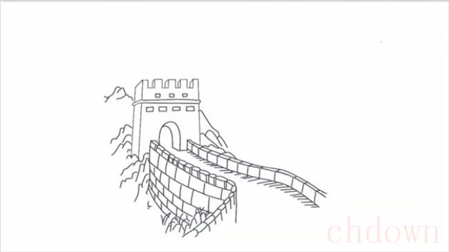 万里长城,建筑,简笔画