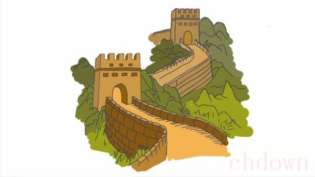 万里长城,建筑,简笔画