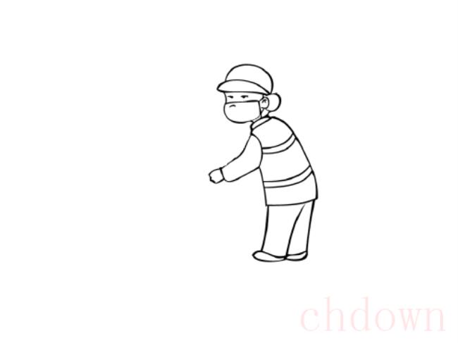 环卫工人简笔画,环卫工人,简笔画