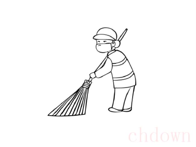 环卫工人简笔画,环卫工人,简笔画
