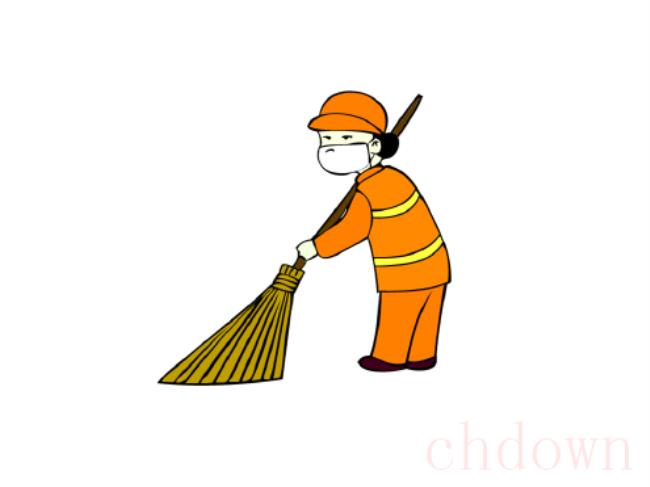 环卫工人简笔画,环卫工人,简笔画