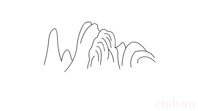 黄山简笔画的画法