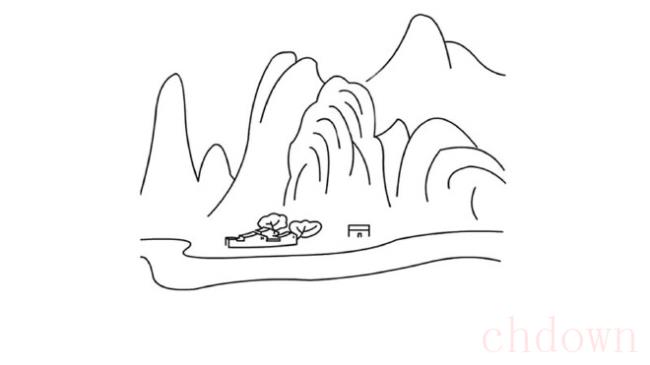 黄山,自然景观,简笔画