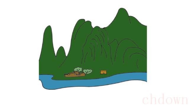 黄山,自然景观,简笔画