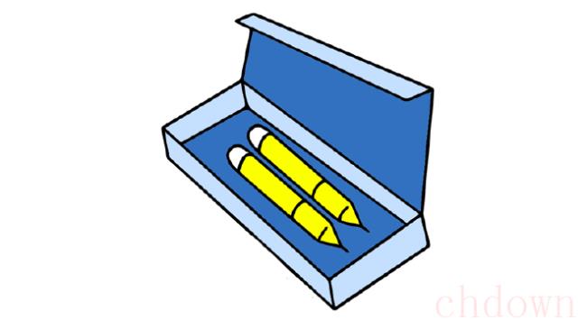 铅笔盒,学习用品,简笔画
