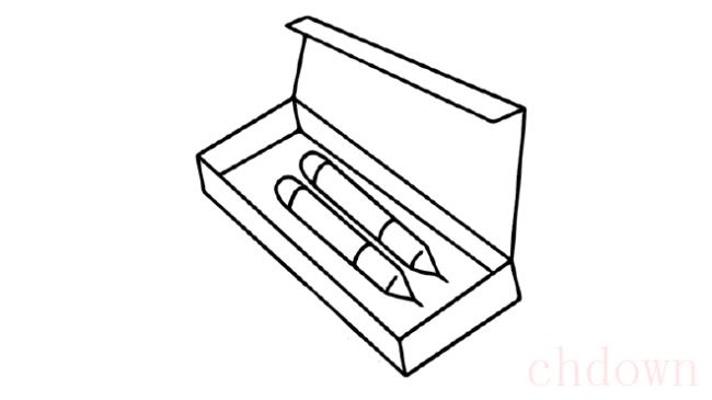 铅笔盒,学习用品,简笔画