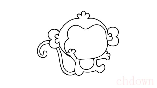 猴子,动物,简笔画