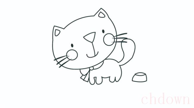 小猫,动物,简笔画