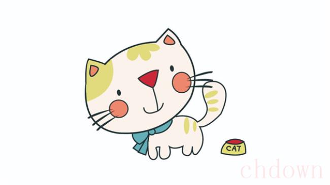 小猫,动物,简笔画