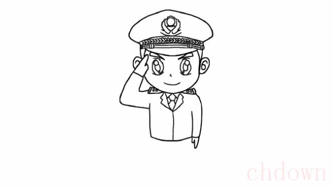 警察叔叔,职业,简笔画