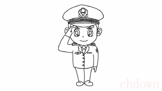 警察叔叔,职业,简笔画