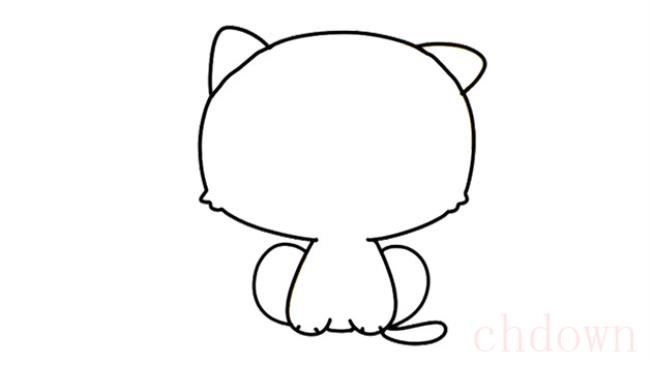 猫,动物,简笔画