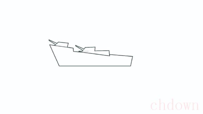 军舰,交通工具,简笔画