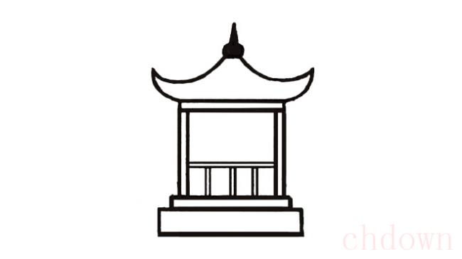 亭子,建筑物,简笔画