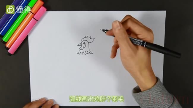 公鸡,动物,简笔画