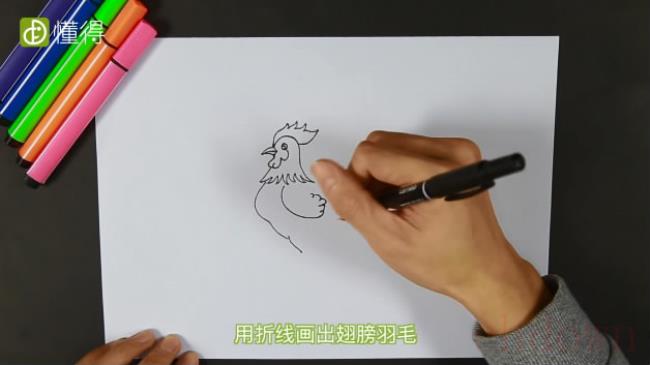 公鸡,动物,简笔画