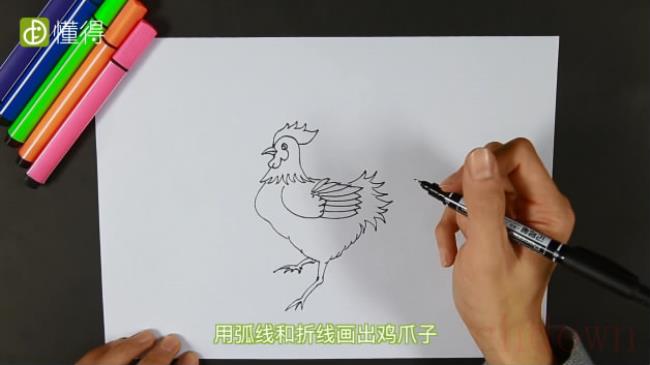 公鸡,动物,简笔画