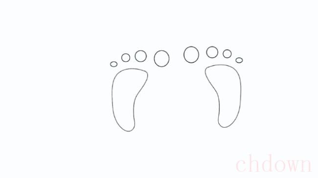 脚丫,人体部位,简笔画