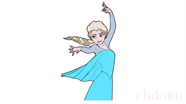 爱莎公主,卡通,简笔画