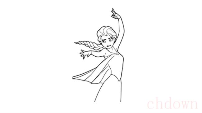 爱莎公主,卡通,简笔画