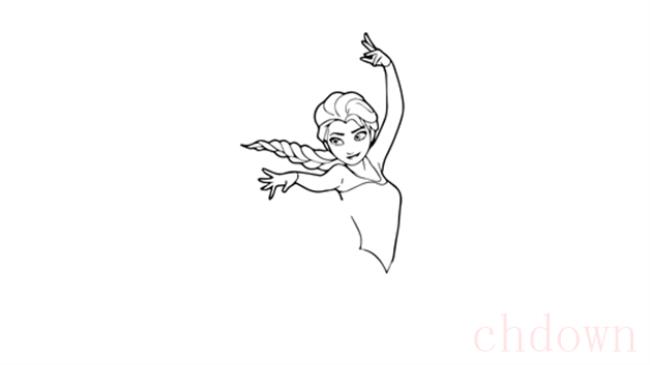 爱莎公主,卡通,简笔画