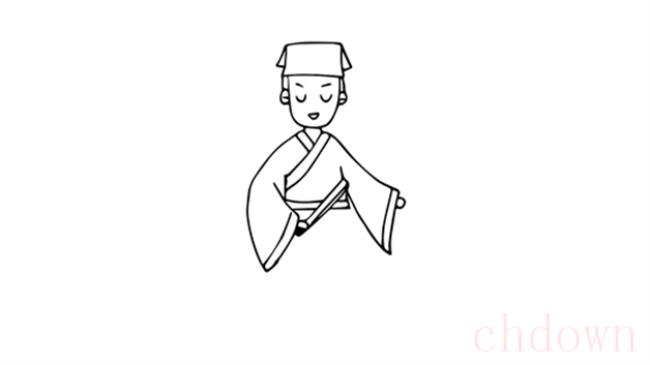 古人,人物,简笔画