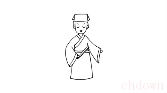 古人,人物,简笔画