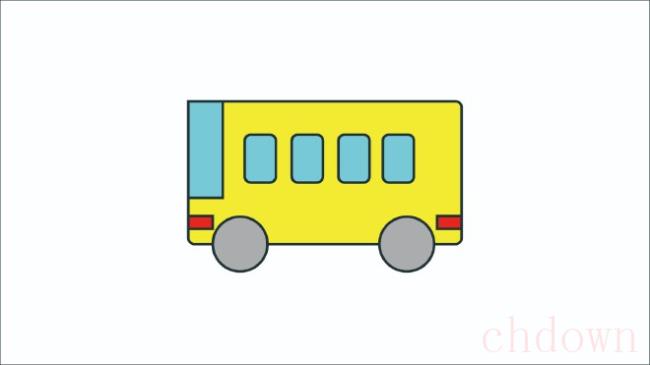 汽车,公共汽车,简笔画