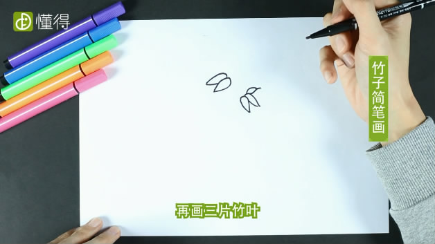 竹子简笔画-先画几片竹叶