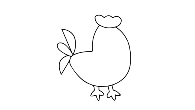 大公鸡简笔画