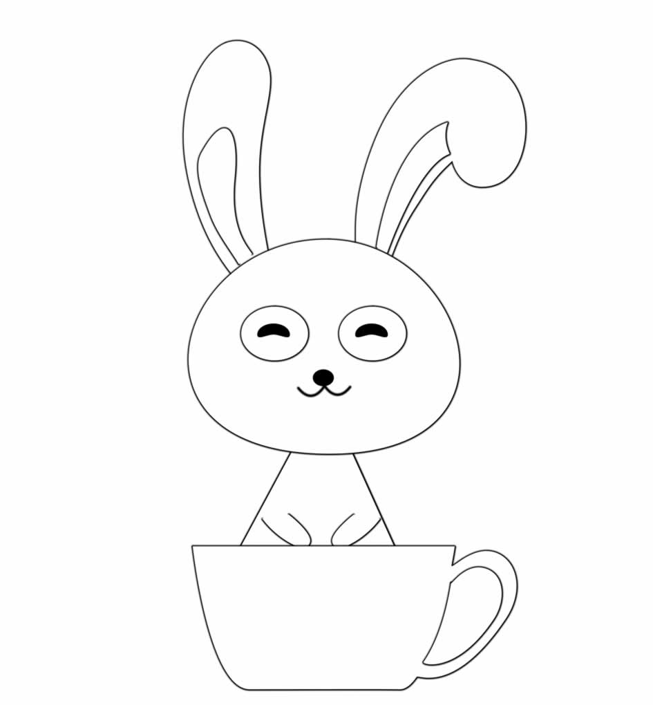 兔子,动物,简笔画