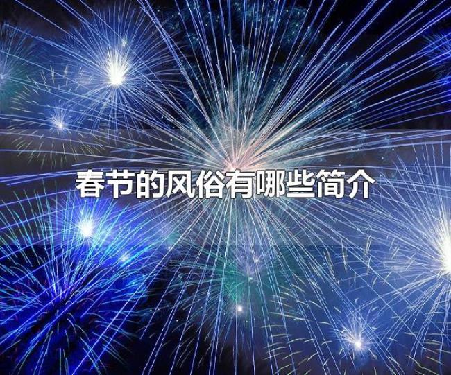 春节的风俗有哪些简介（春节的别称有哪些）