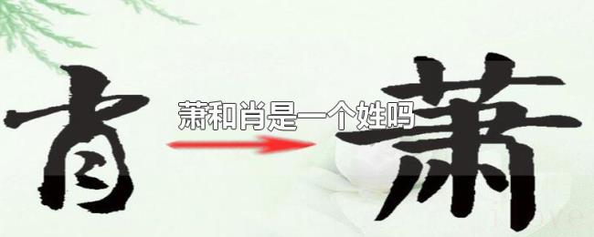 萧和肖是一个姓吗