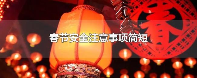 春节安全注意事项简短