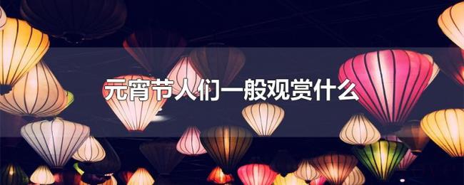 元宵节人们一般观赏什么 元宵节人们一般观赏什么