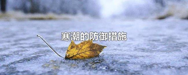 寒潮的防御措施