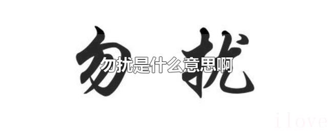 勿扰是什么意思啊 勿扰是什么意思啊