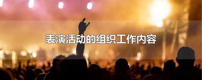 表演活动的组织工作内容 表演活动的组织工作内容