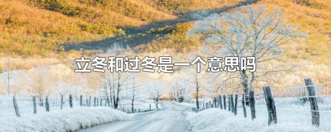 立冬和过冬是一个意思吗