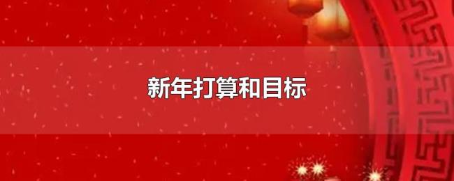新年打算和目标 新年打算和目标