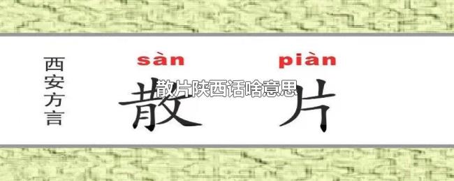散片陕西话啥意思 散片陕西话啥意思