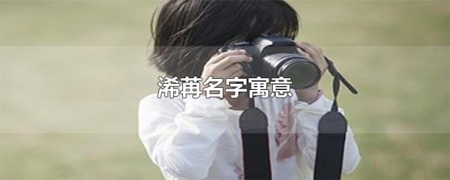 浠苒名字寓意