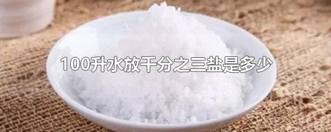 100升水放千分之三盐是多少